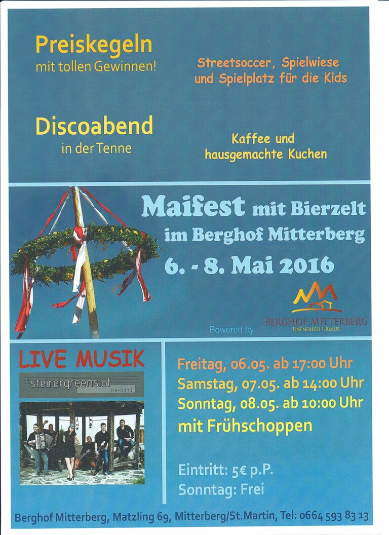 Maifest mit Bierzelt im Berghof Mitterberg - Imprese #2.1