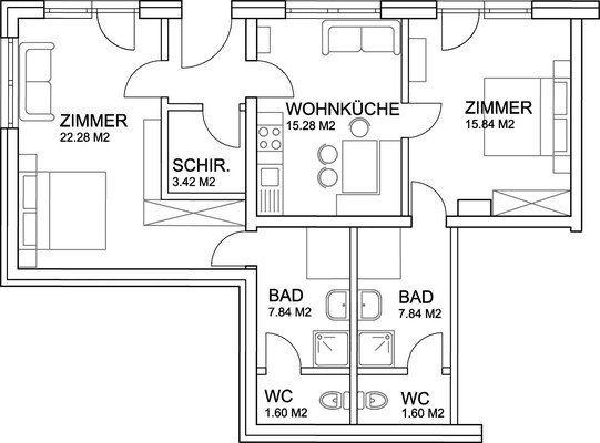 Haus Schaumberger - Appartementplan
